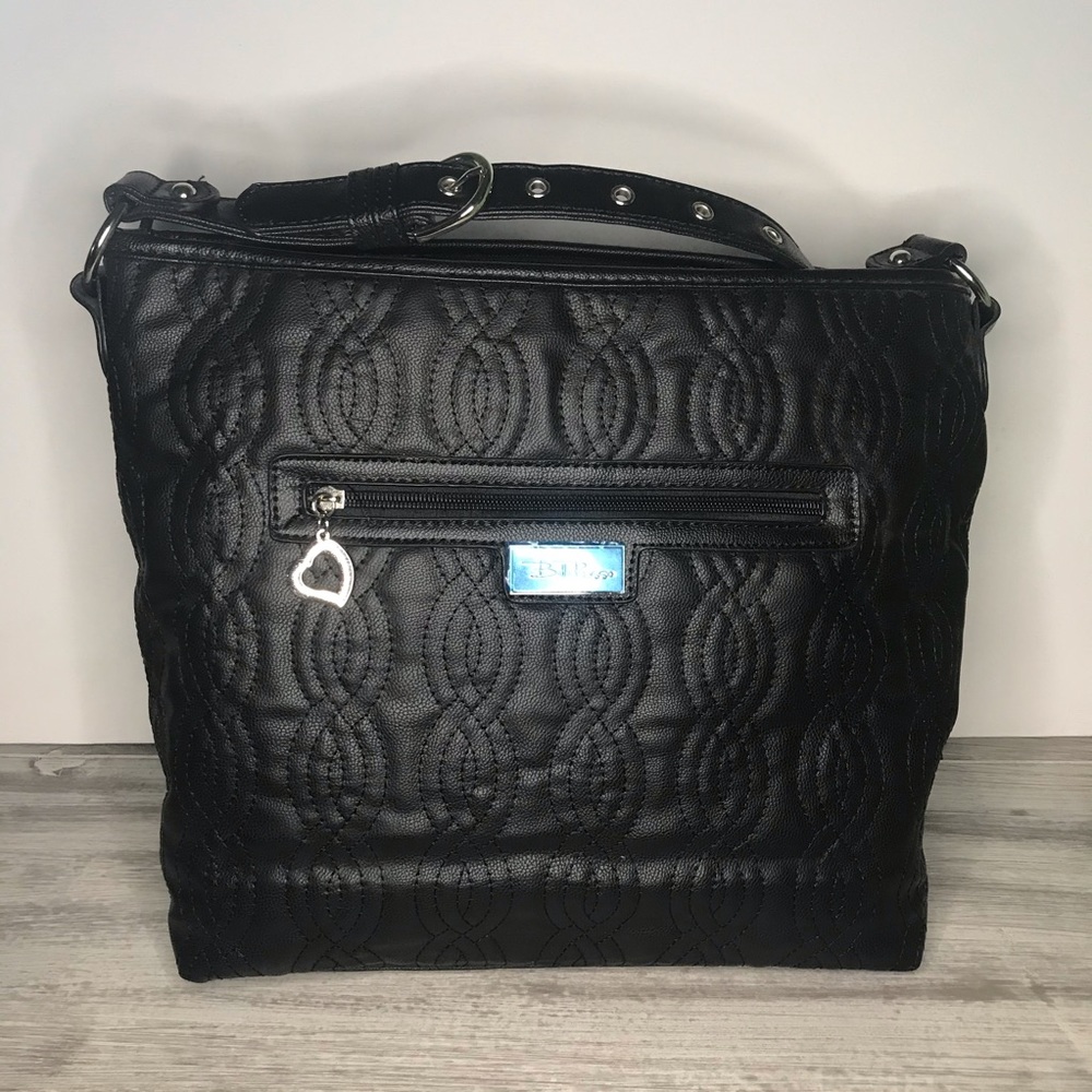 Bella Russo Black Quilted Tote Bag..NWT